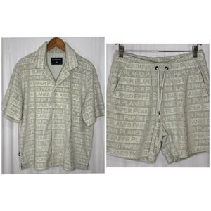 Size Medium - Paper Planes Beachfront Terry Cloth Shorts Set